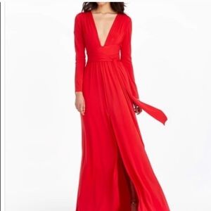 Halston Heritage Red Jersey Gown